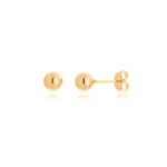 Brinco Bolinha 5mm Clássica Banhado A Ouro