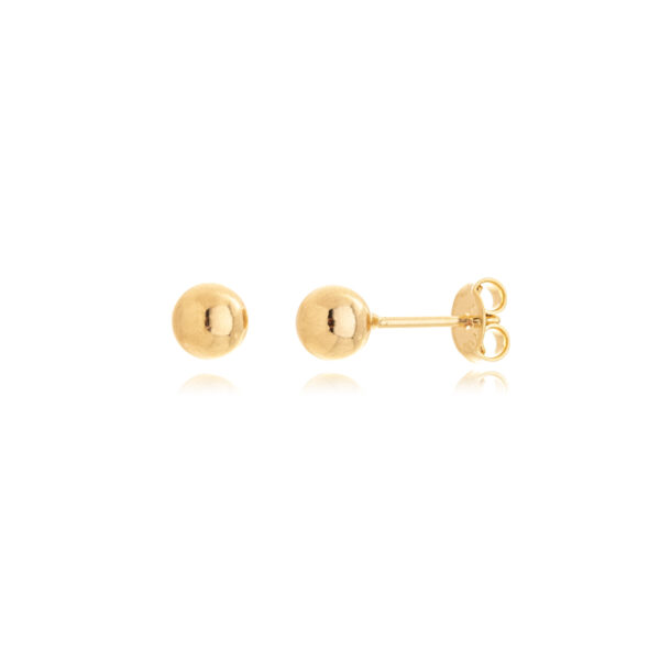 Brinco Bolinha 5mm Clássica Banhado A Ouro