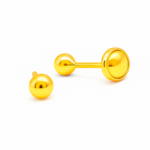 Brinco Bolinha Pequena com Tarracha Baby Banhado a Ouro