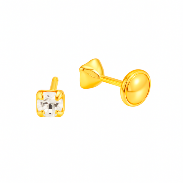Brinco Ponto de Luz com Tarracha Baby Banhado a Ouro