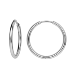 Brinco De Argola Simples Em Aço Inoxidável PVD Prata