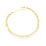 Choker de Elos com Esferas Chapadas Penduradas 35 cm Banhado a Ouro e ródio