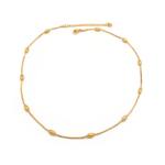 Colar Feminino Com Elos Ovais Em Aço Inox Com Revestimento PVD Dourado