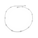 Colar Feminino Com Elos Ovais Em Aço Inox PVD Prata