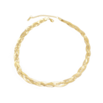 Colar Feminino Trançado Snake Em Aço Inox Com Revestimento PVD Dourado