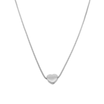 Choker Coração Liso Banhado a Ródio