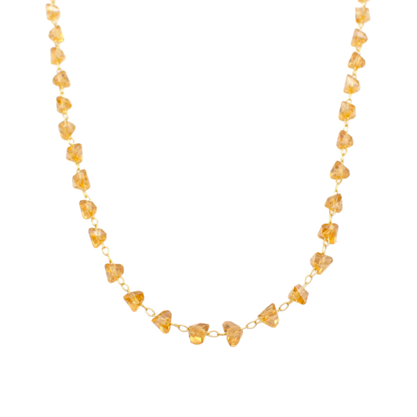 Choker Cristais Triangulares Banhada a Ouro