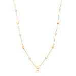 Choker De Pérolas Com Pontos Quadradinhos Banhado A Ouro
