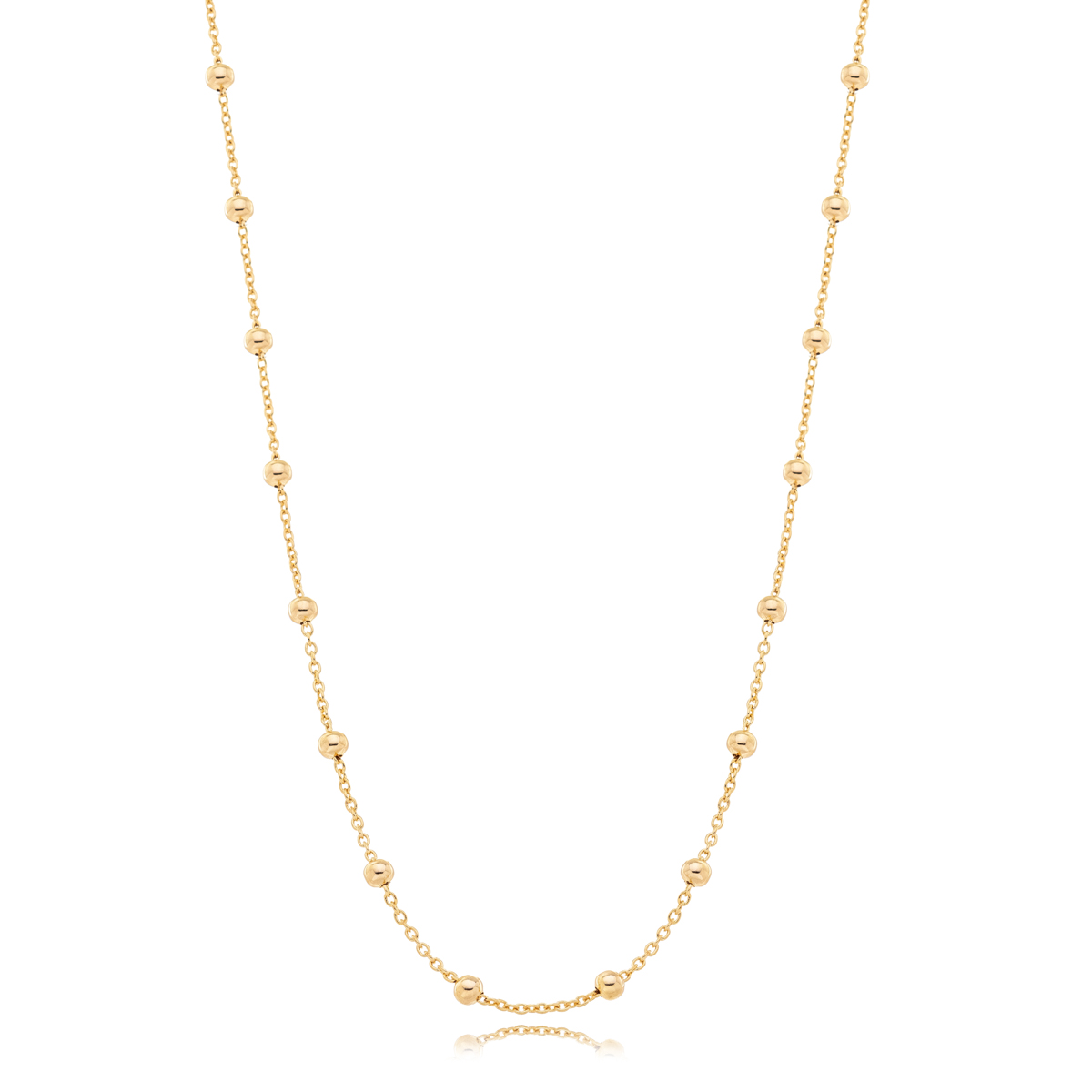 CK0300-OU-1 Choker Elo Com Bolinhas Banhado A Ouro - Imagem 1