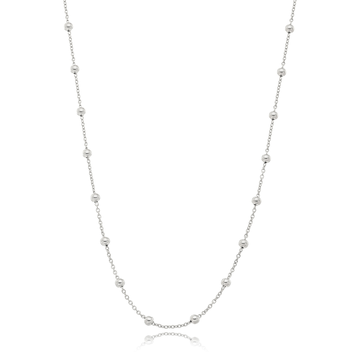 CK0300-RB-1 Choker Elo Com Bolinhas Banhado A Ródio - Imagem 1