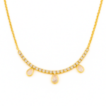 Choker Riviera com Gotas de Zircônias Banhado a Ouro e Ródio