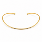 Choker Rígida Minimalista com Pontas em Formato de Esfera Banhada a Ouro