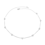 Choker De Elos De Corações Lisos Em Aço Inox Com Revestimento PVD Prateado