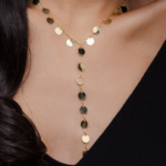 Colar Feminino Com Medalhas Penduradas Design Moderno Banhado A Ouro