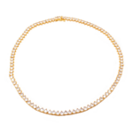 Colar Riviera Com Zircônia Cravejado 45cm Luxo E Brilho Banhado A Ouro