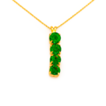 Colar com Pingente de Pedras Verdes Elegante Banhado a Ouro