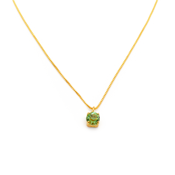 Choker Ponto de Luz Verde Banhado a Ouro