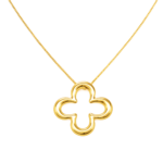 Colar Trevo Vazado 45 cm Banhado a Ouro