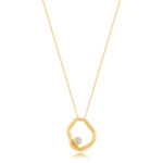 Colar Minimalista Com Ponto De Luz Central Banhado A Ouro