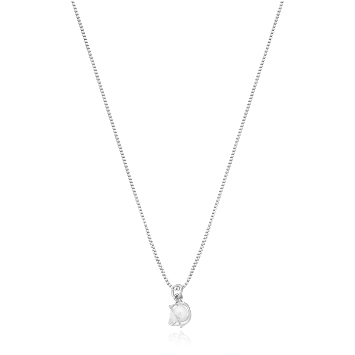 CR2243-RB-1 Colar De Pérolas Amor-Perfeito Banhado A Ródio - Imagem 1