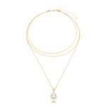 Choker Dupla Com Corrente E Ponto De Luz Gota Cravejada Banhado A Ouro