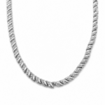 Corrente Flat Curb Cravejada com Zircônias Banhada a Ouro e Ródio Elegante