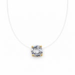 Colar Ponto de Luz Feminino 5mm Fio de Nylon Banhado a Ouro 18K