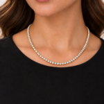 Colar Riviera Feminina 45cm Banhada a Ouro 18k e a Ródio Premium