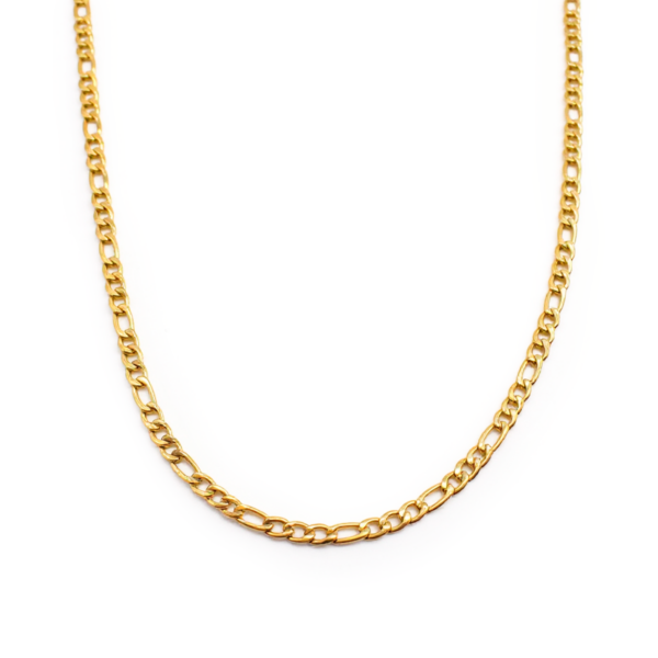Corrente Masculina 60 Cm Elo 3x1 Aço Inox Dourado