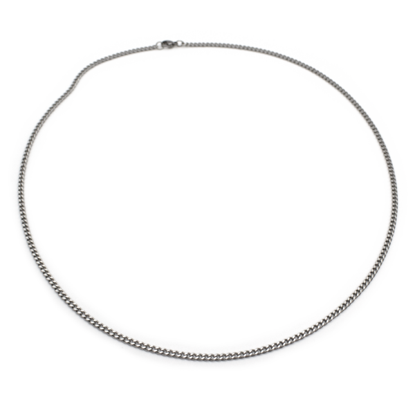 Corrente Masculina 60 Cm Elo Grumet Pequeno Aço Inox Prata