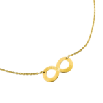 Corrente Infinito Amor à Vida 45 cm em Aço Inox Dourado e Prata