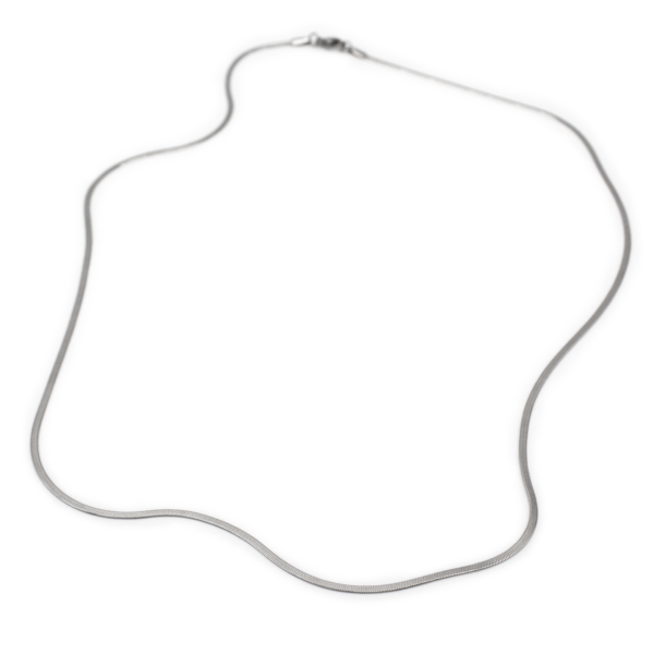 Corrente Masculina Fita 2 Mm 60 Cm Aço Inox Prata