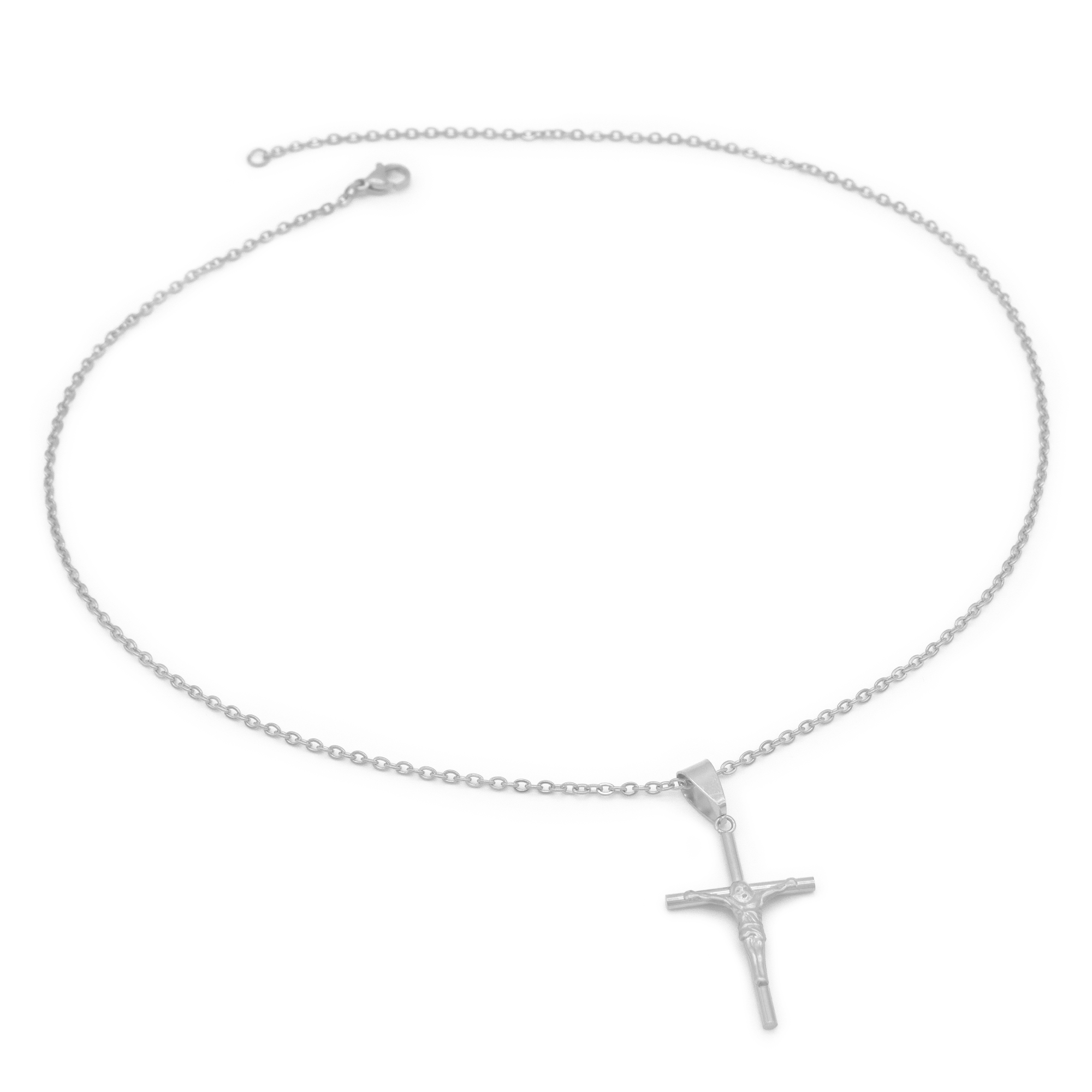 CRA138-1 Corrente Com Crucifixo 45cm Fé E Estilo Em Aço Inox - Imagem 1