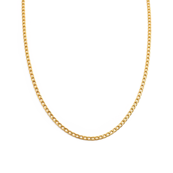 Corrente Masculina 70 Cm Elo Grumet Aço Inox Dourado