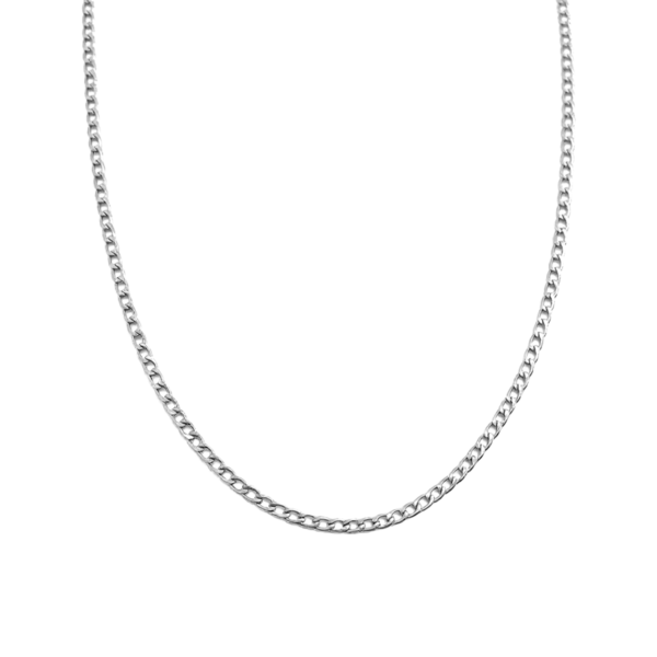 Corrente Masculina 70 Cm Elo Grumet Aço Inox Prata
