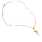 Corrente Elo Cadeado Jesus 50 cm em Aço Inox PVD Dourado