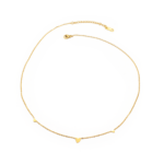 Colar Choker Feminino Com Três Corações Em Aço Inox PVD Dourado