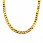 Corrente Masculina 70 Cm Elo Grumet 1x1 Aço Inox Dourado
