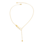 Choker Gravatinha Com Três Madrepérolas Em Aço Inox Com Revestimento PVD Dourado