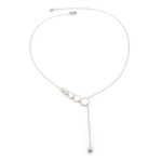 Choker Gravatinha Com Três Madrepérolas Em Aço Inox Com Revestimento PVD Prateado