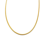 Corrente Masculina 60 Cm Elo Entrelaçado Aço Inox Dourado