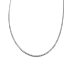 Corrente Masculina 60 Cm Elo Entrelaçado Aço Inox Prata
