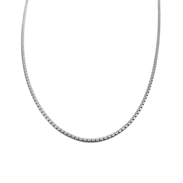 Corrente Masculina 60 Cm Elo Entrelaçado Aço Inox Prata