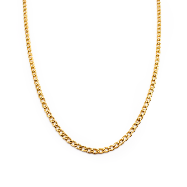 Corrente Masculina Elo Grumet Fino Aço Inox Dourado