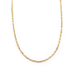 Corrente Masculina Elo Quadrado Aço Inox Dourado