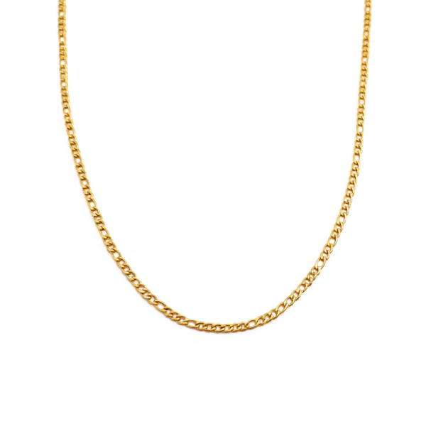 Corrente Masculina 60 Cm Elo 3 Por 1 Aço Inox Dourado