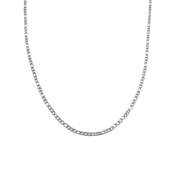 Corrente Masculina 60 Cm Elo 3 Por 1 Aço Inox Prata