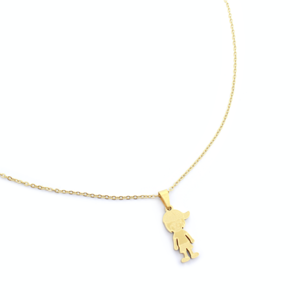 Corrente de 1 Filho Menino Ou Menina em Aço Inox Dourado