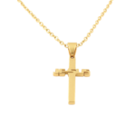 Corrente Cruz Jesus 45 Cm Aço Inox Dourado