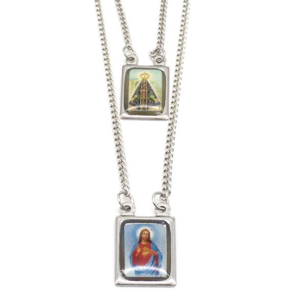 Escapulário Nossa Senhora Aparecida 60cm Proteção Espiritual Em Aço Inoxidável
